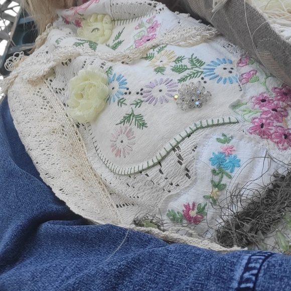 Artsy Boho Upcycled Scarf/Wrap - Picture 7 of 16